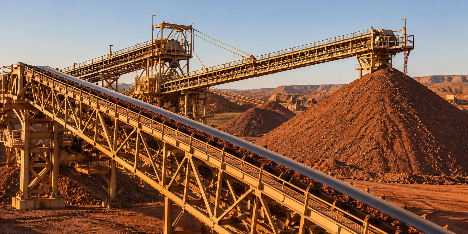 Conveyor infrastructure in an Australian open-pit mine
